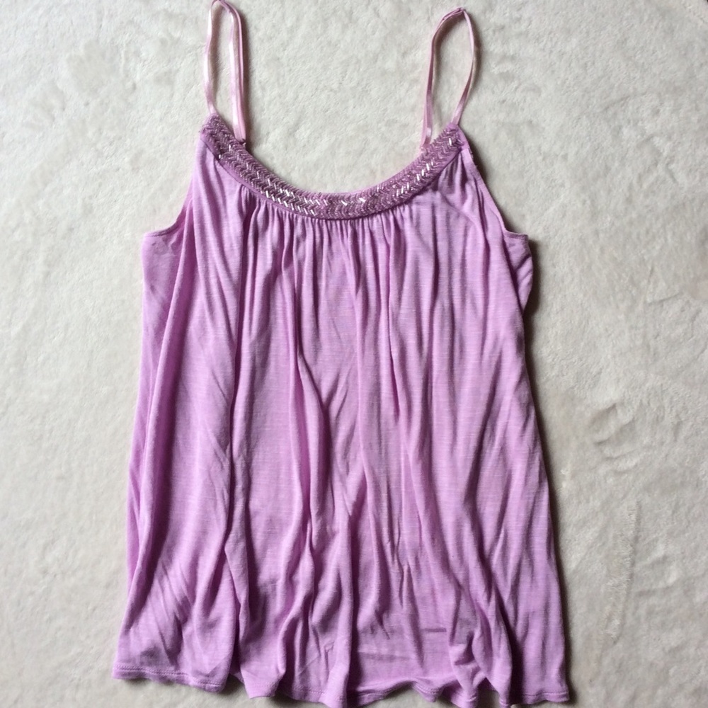 Candies Tank Top w/ embellished neckline